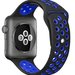 Curea iUni compatibila cu Apple Watch 1/2/3/4/5/6/7, 42mm, Silicon Sport, Negru/Albastru
